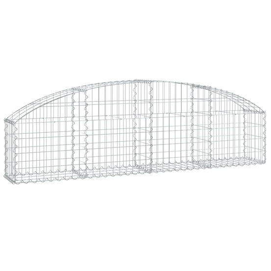 Panier de gabions arqué 200x30x40/60 cm fer galvanisé
