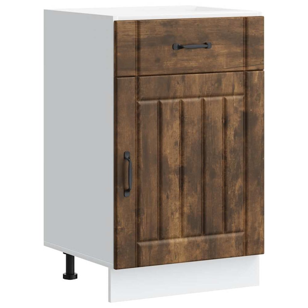 Armoire de cuisine lucca chêne fumé bois ingénierie
