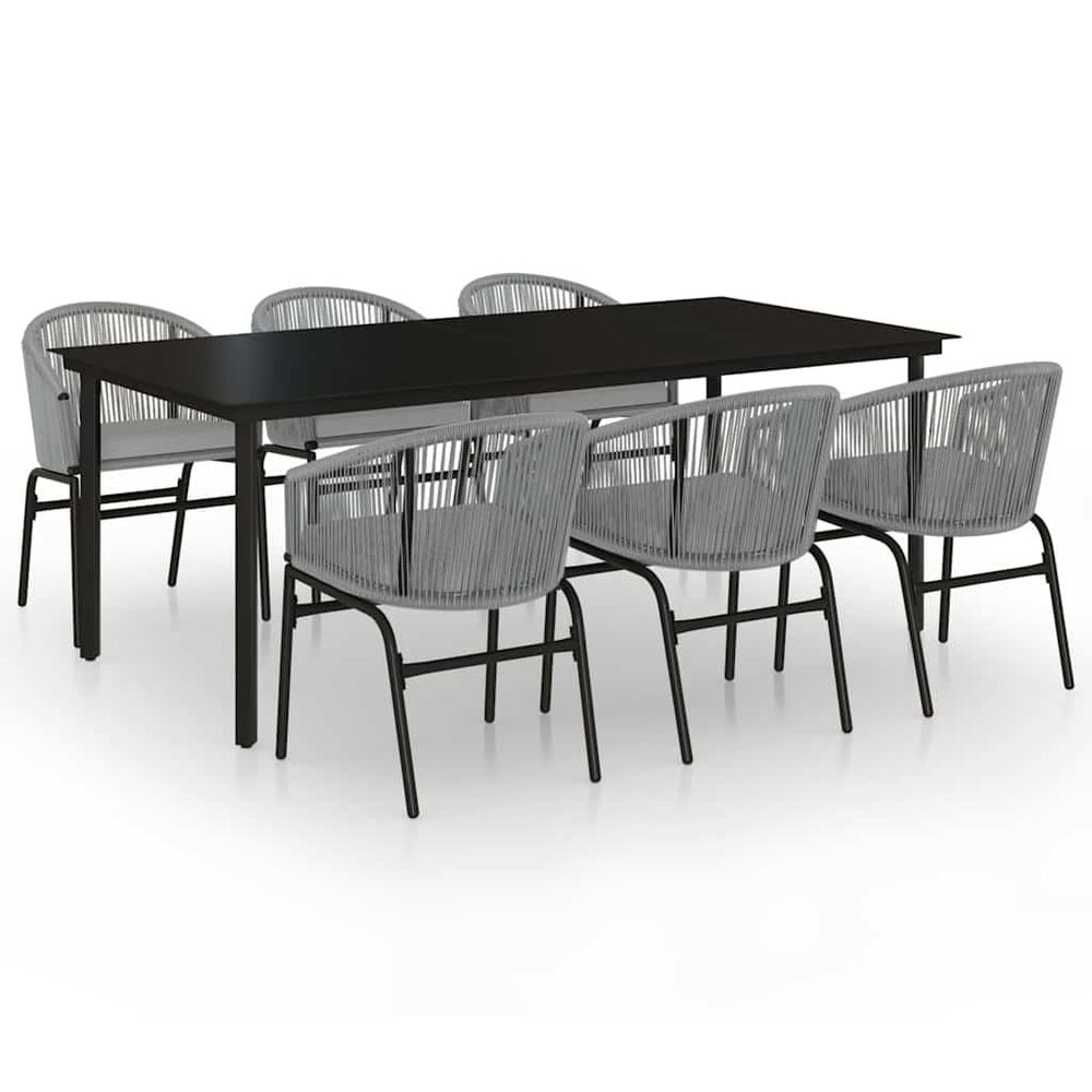 Ensemble à manger de jardin 7 pcs gris