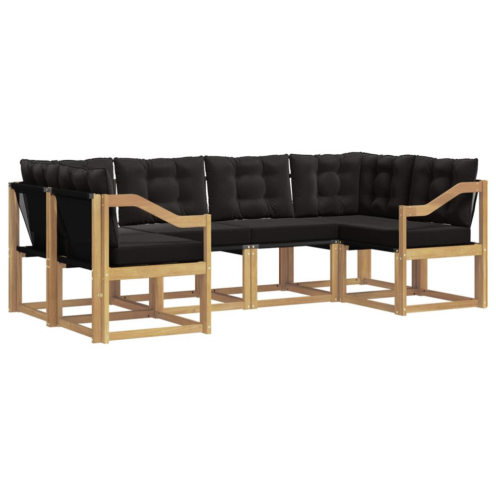 Ensemble de canapés d'extérieur 6 pc blanc et noir