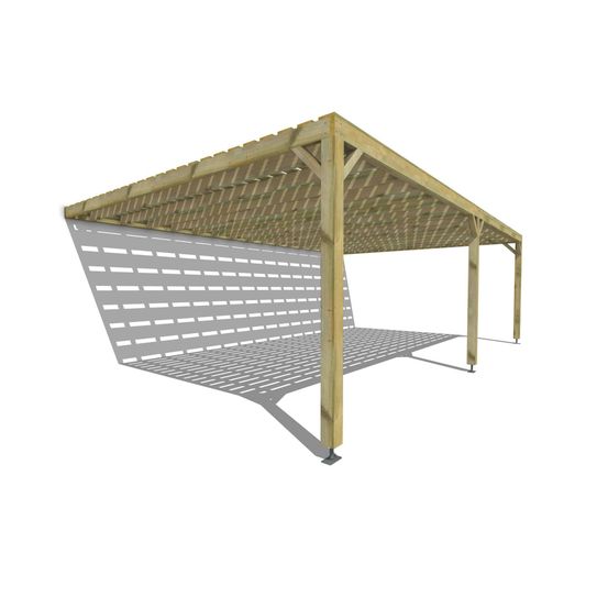 Pergola bois • 8m x 5m • adossée • sens profondeur • platelage bois • livraison comprise