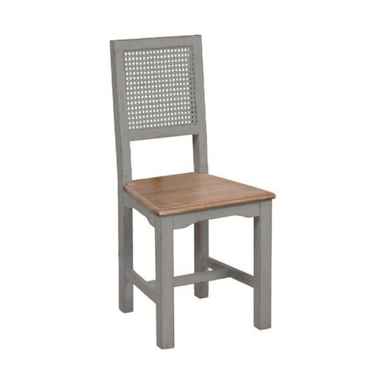 Lot de 2 chaises canné bois gris - esquisse interior's