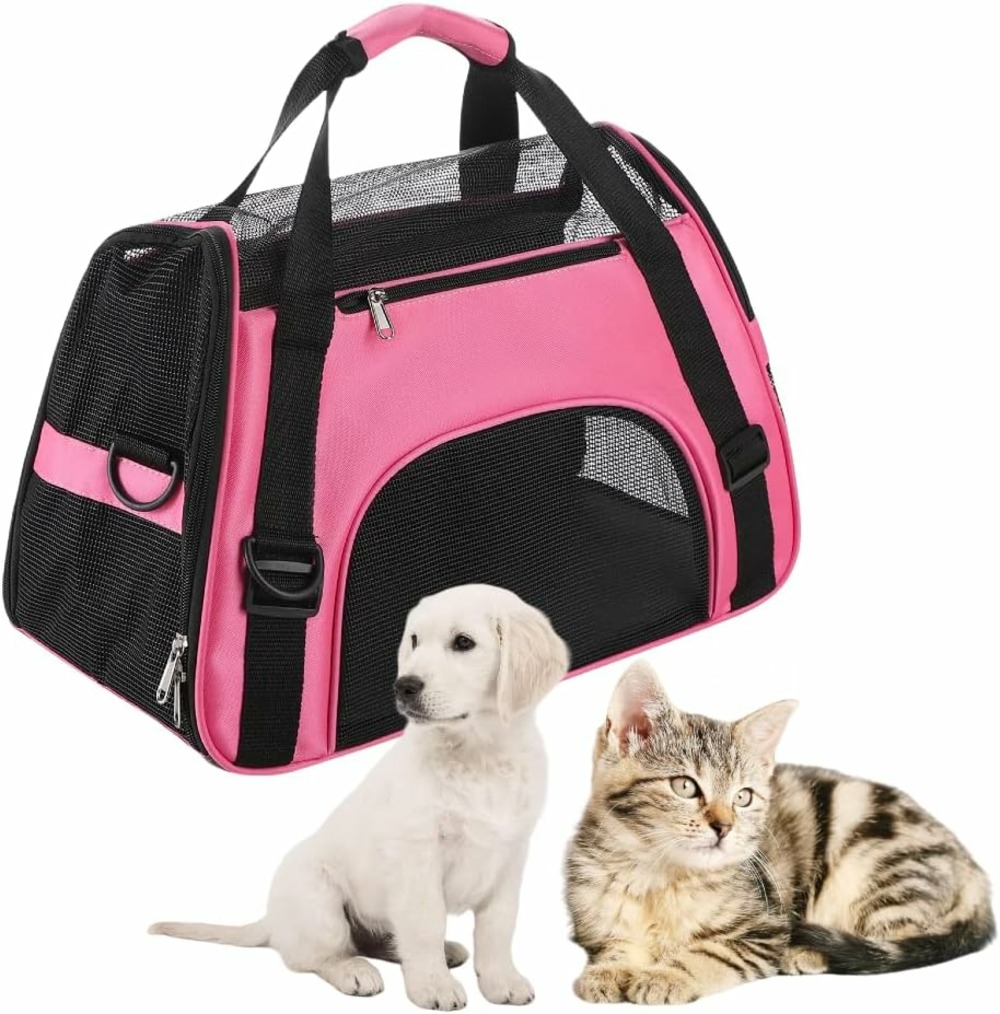 Sac de transport respirant pour chien et petit animal rose