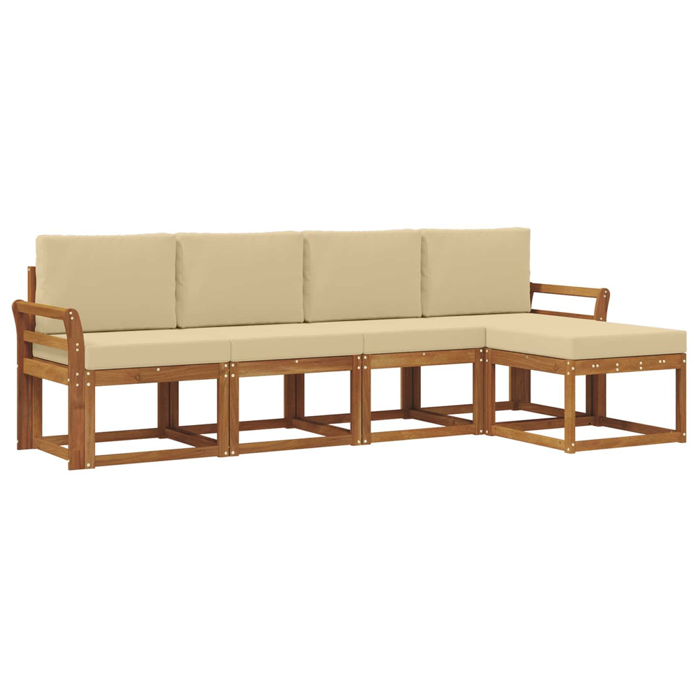 Ensemble de canapés d'extérieur 5 pcs naturel et beige