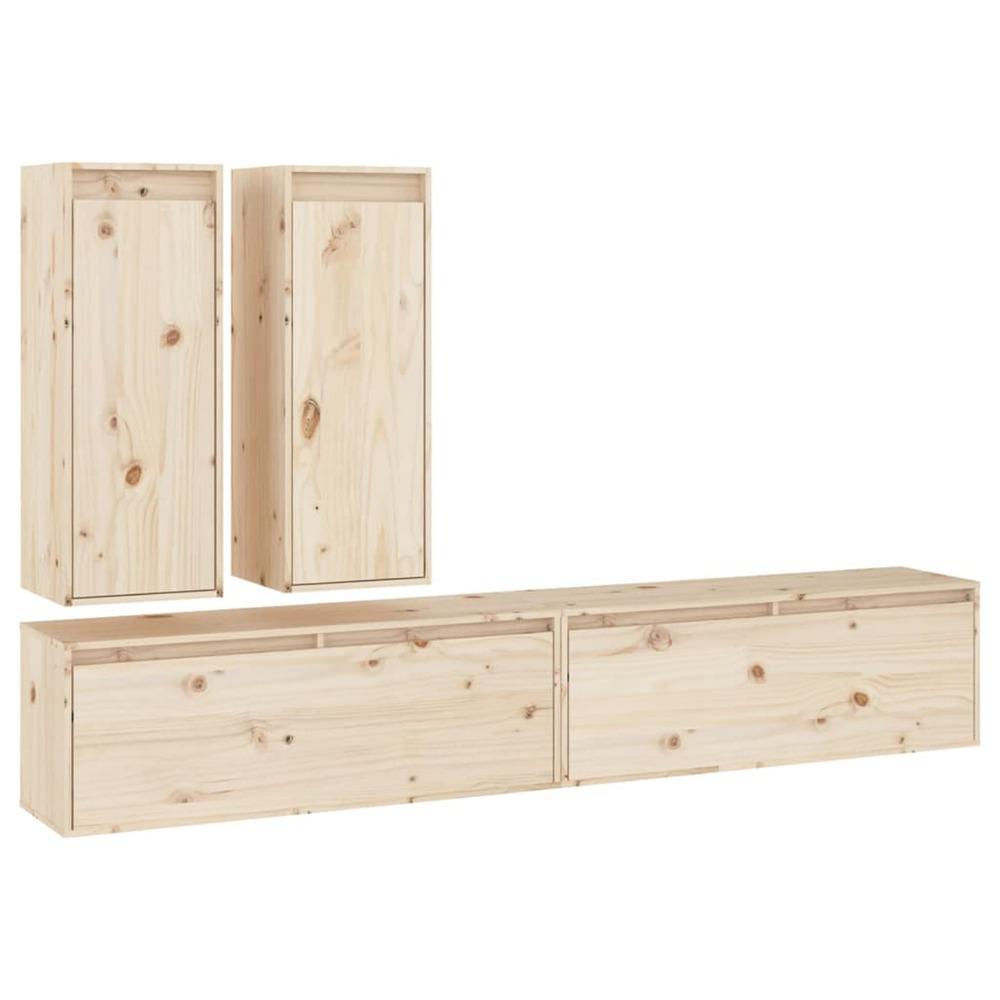 Meubles tv 4 pcs bois massif de pin