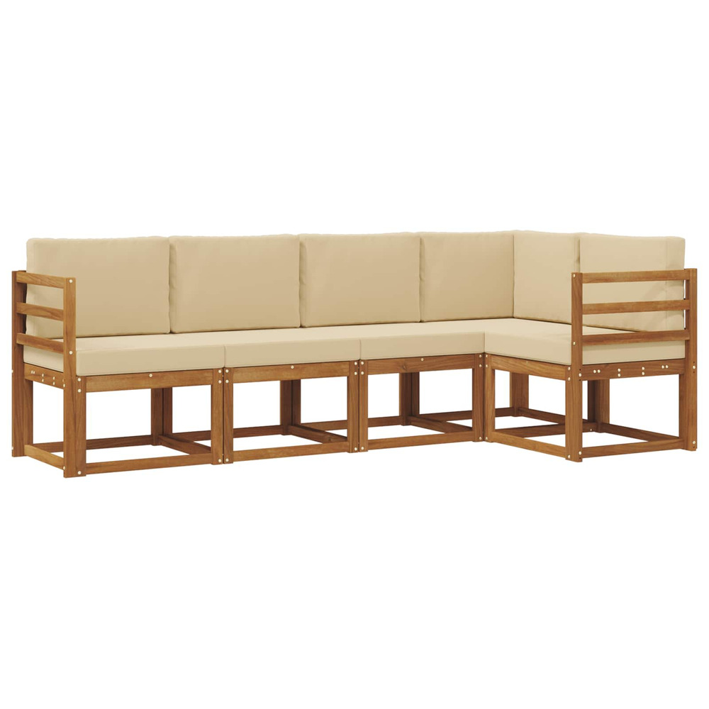 Ensemble de canapés d'extérieur 5 pcs naturel et beige