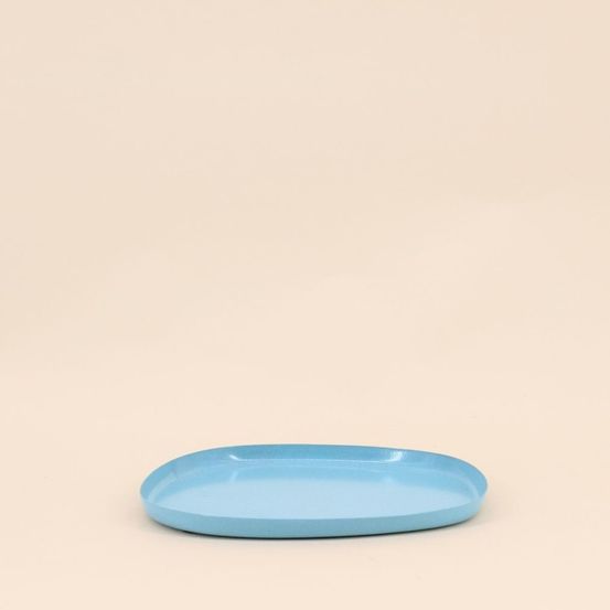 Plateau en métal organique bleu 19cm