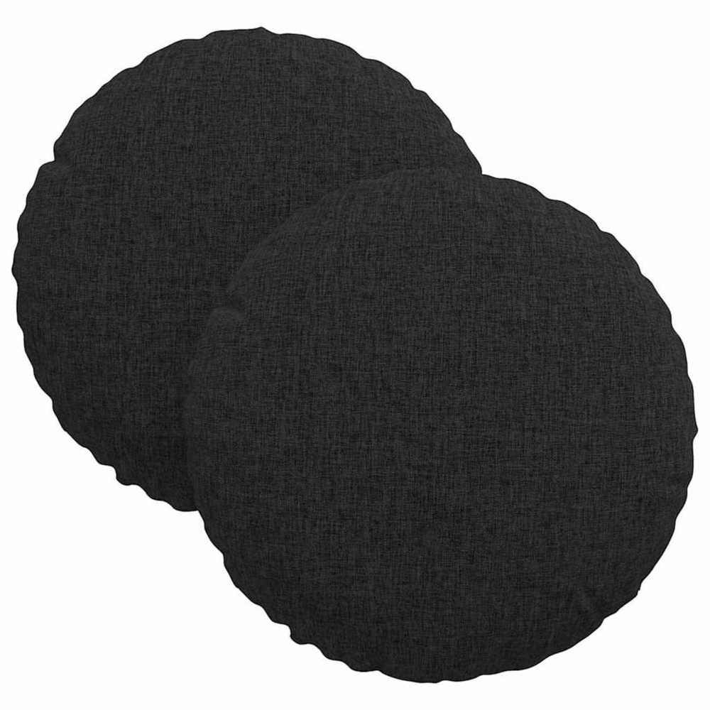 Coussins de siège 2 pcs noir ø30 x 13 cm tissu