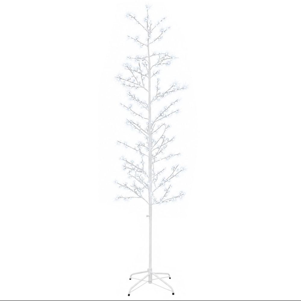 Petit sapin de noël bouleau blanc 47 x 210 cm acier 567 led