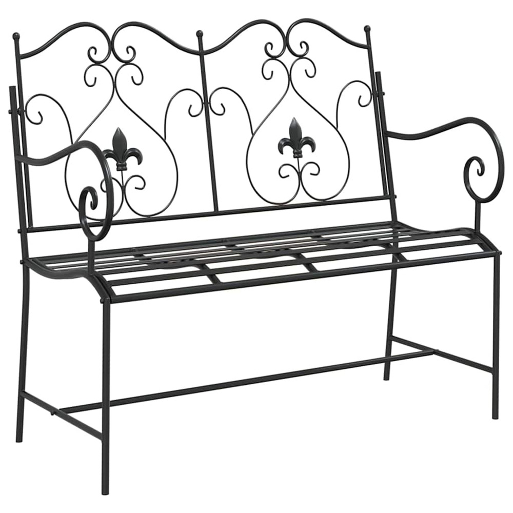 Banc de jardin noir 104 x 54 x 93 cm acier