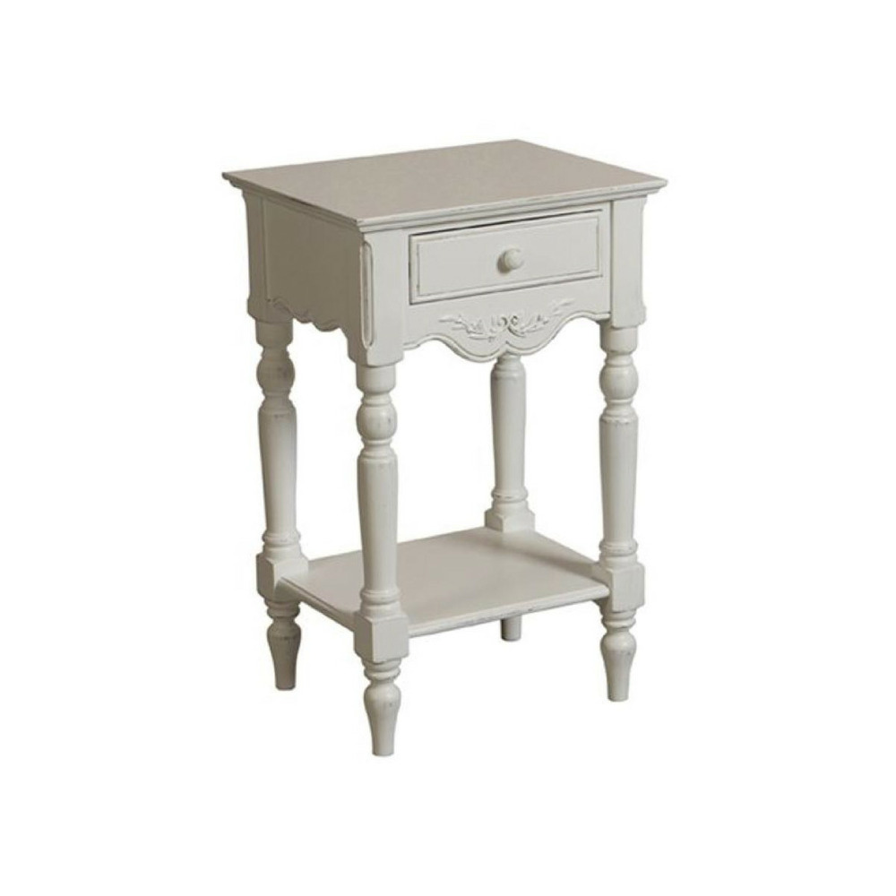 Table de chevet 1 tiroir mdf blanc - romance interior's