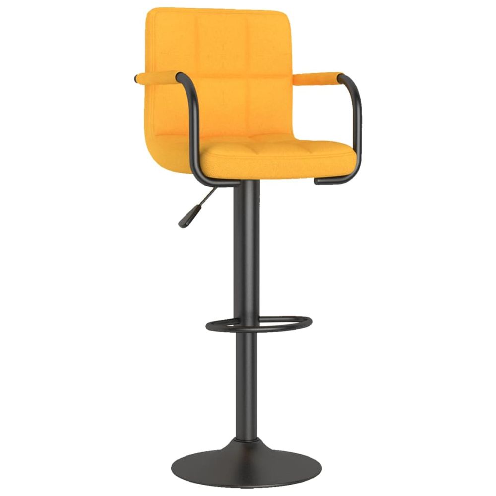 Tabouret de bar jaune moutarde tissu