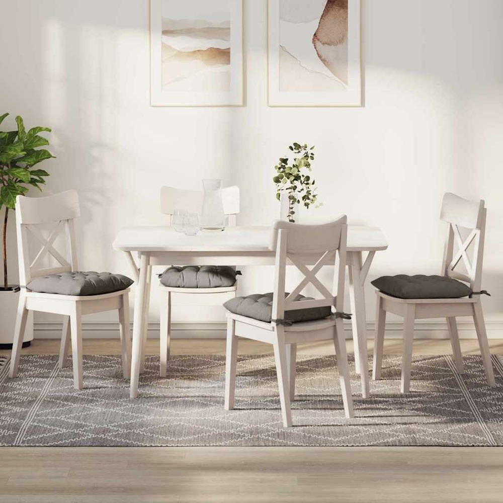 Coussins de siège 4 pcs taupe 40 x 40 x 6 cm tissu