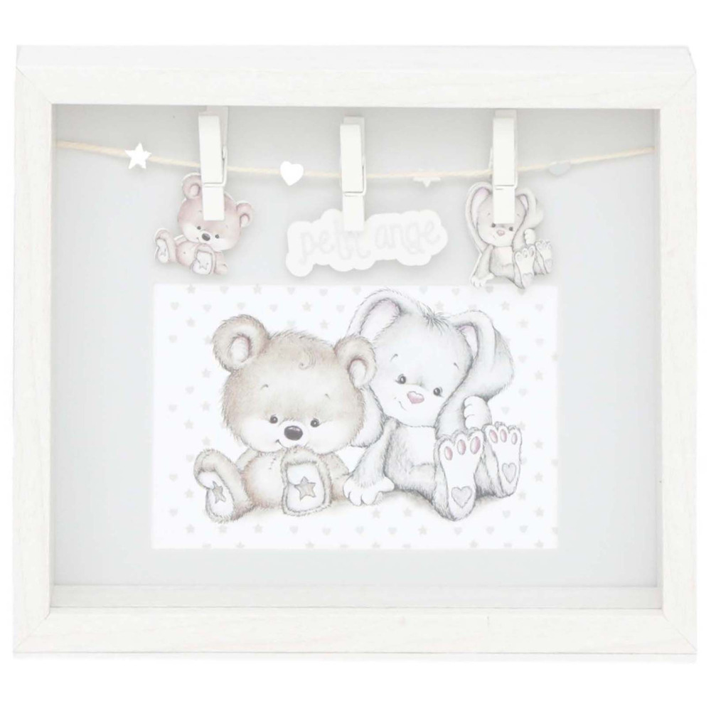 Cadre blanc en bois bébé pour photo 10 x 15 cm petit ange