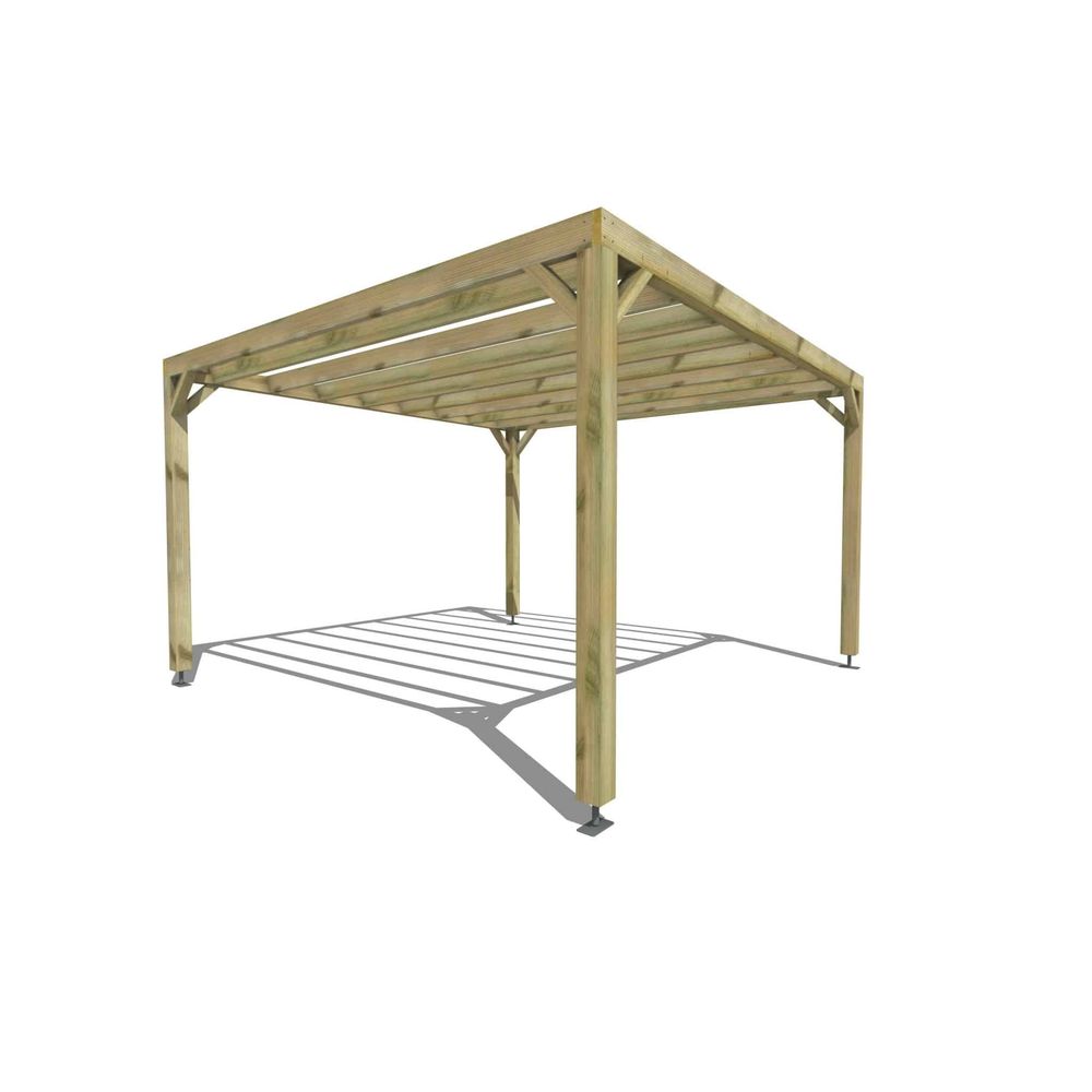 Pergola bois • 4m x 4m • indépendante • sens profondeur • livraison comprise