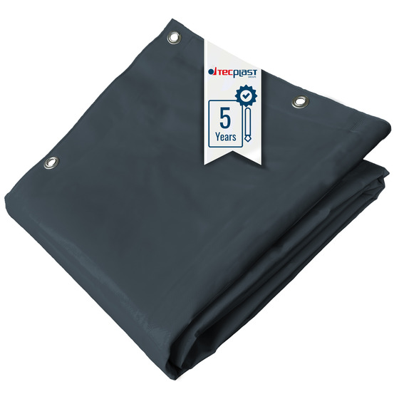 Bâche de protection tecplast lp506mu 2x8 m - gris anthracite - garantie 5 ans