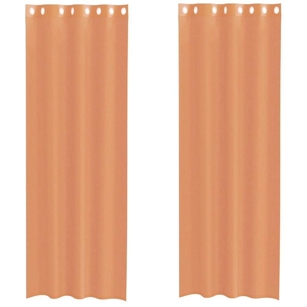 Rideaux en voile avec œillets 2 pcs terre cuite