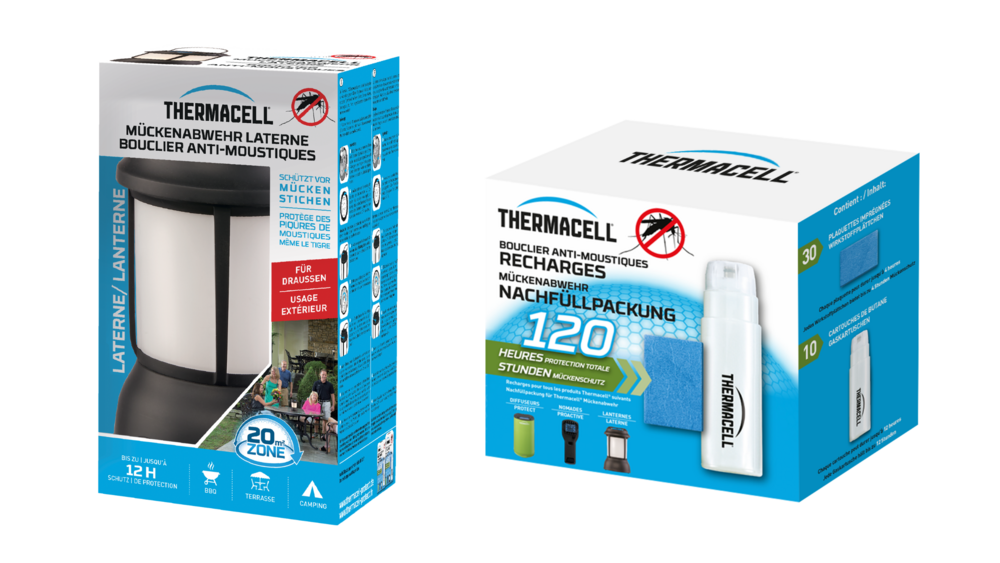 Thermacell lampe + recharges anti-moustiques et moustiques tigres - extérieur, jardin, terrasse - sans fil