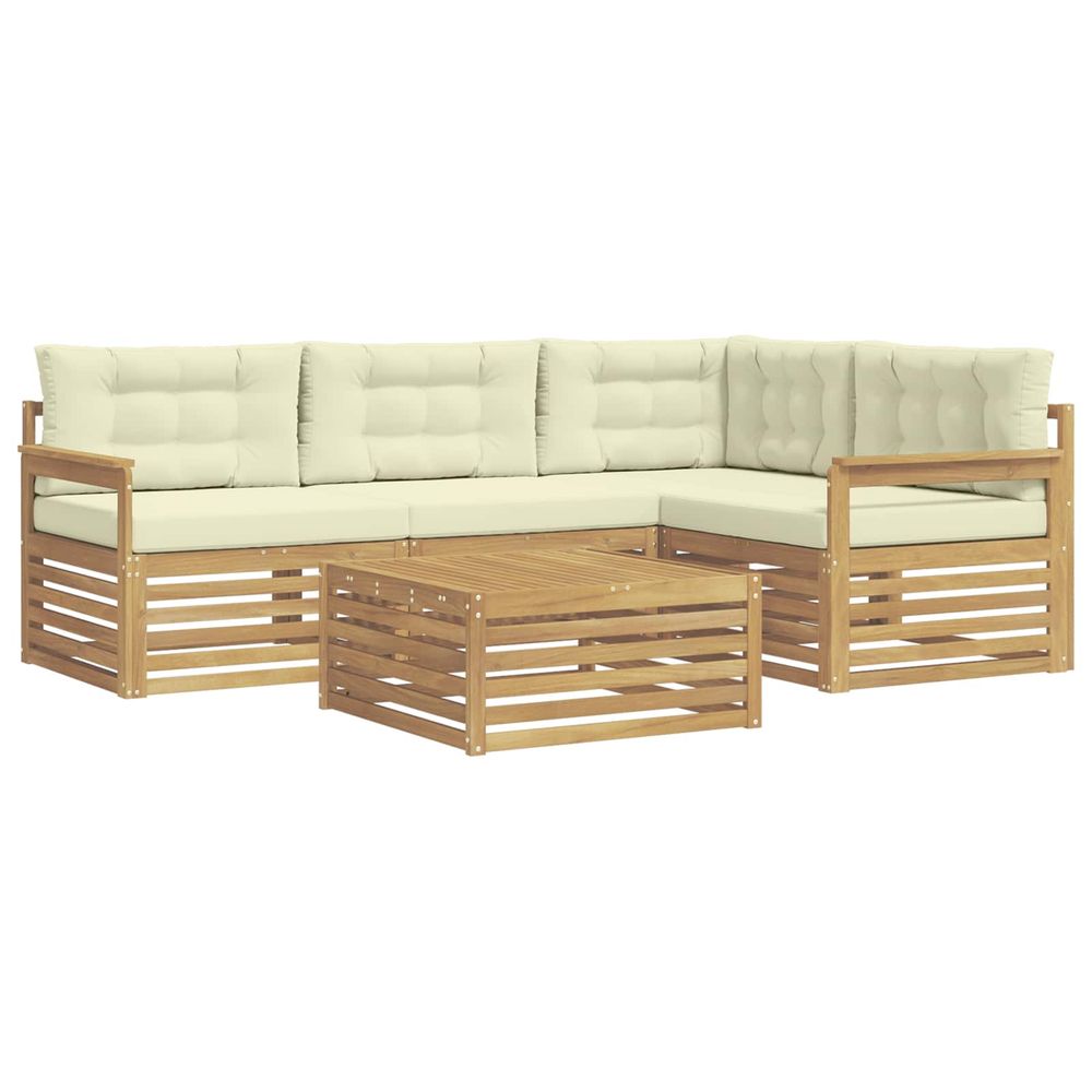 Ensemble de canapés d'extérieur 6 pc blanc et crème polyester