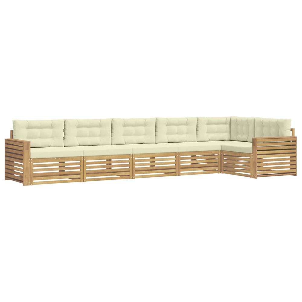 Ensemble de canapés d'extérieur 6 pc blanc et crème polyester
