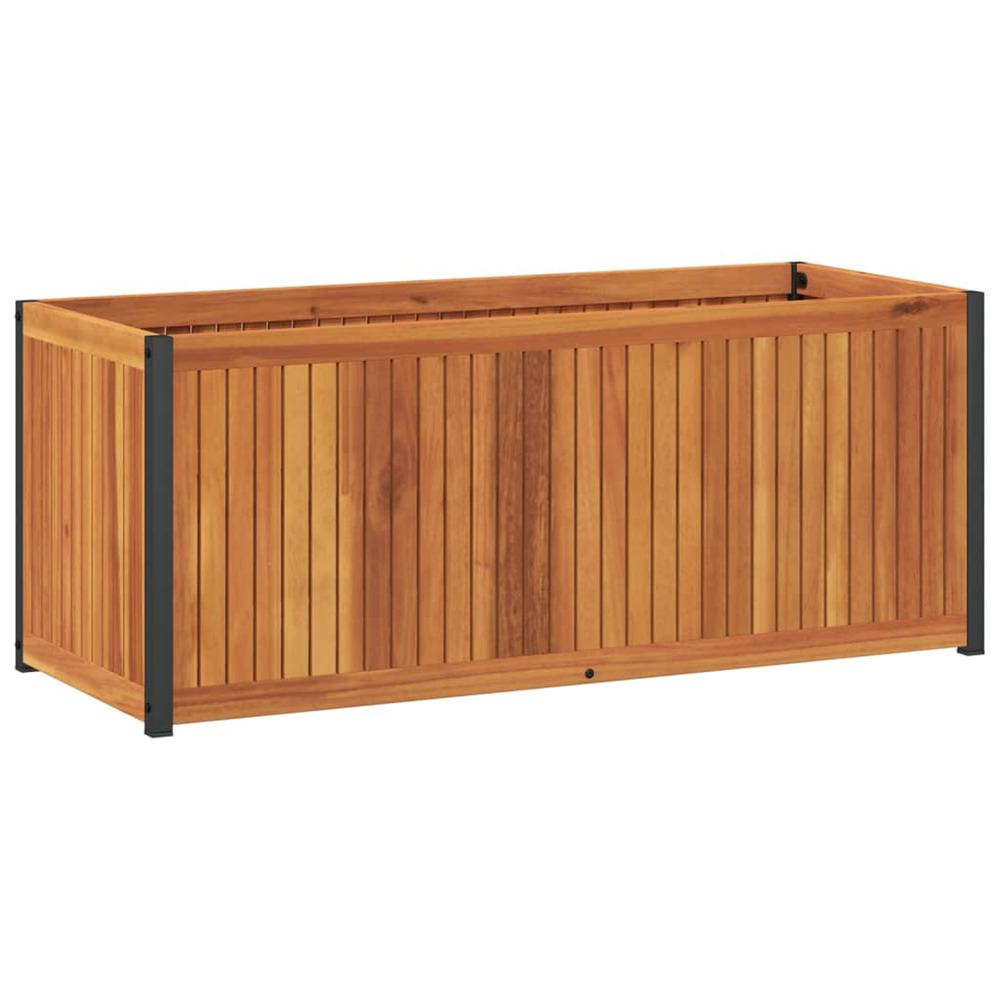 Jardinière d'extérieur 110x45x44 cm bois massif d'acacia et acier