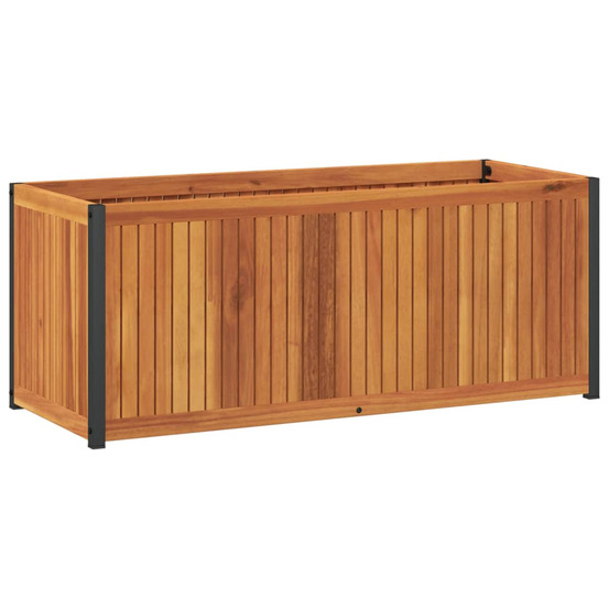 Jardinière d'extérieur 110x45x44 cm bois massif d'acacia et acier