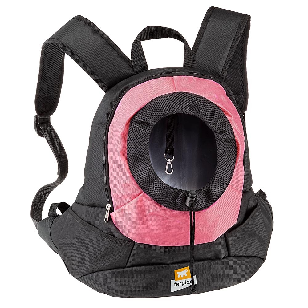 Ferplast sac de transport pour chien kangoo, sac de transport pour chat, sangles réglables, sangle de sécurité, max 6 kg, 37 x 16