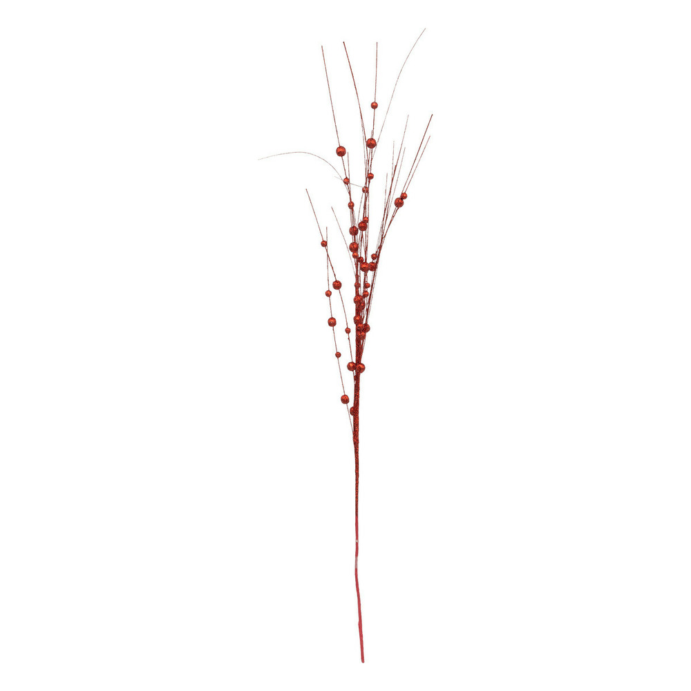 Branche décorative spéciale fêtes rouge pailleté h 95 cm