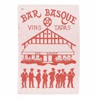 Torchon 'Bar basque' en coton rouge - 50 x 70 cm