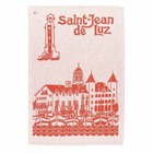 Torchon 'Donibane lohizune' en coton rouge - 50 x 70 cm