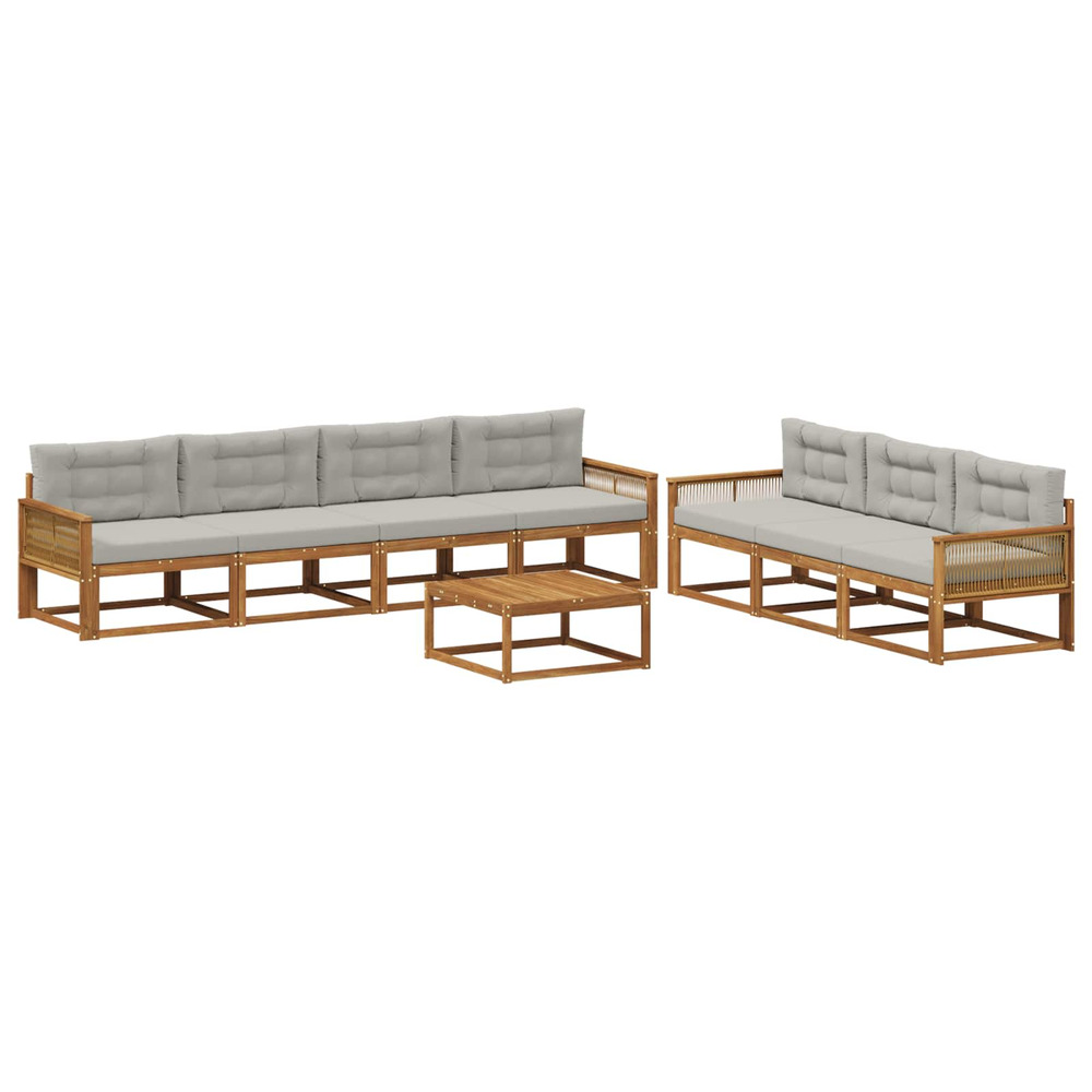 Ensemble de canapés d'extérieur 8 pcs naturel et gris clair