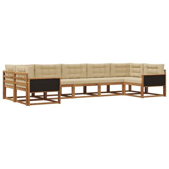 Ensemble de canapés d'extérieur 7 pc naturel et beige