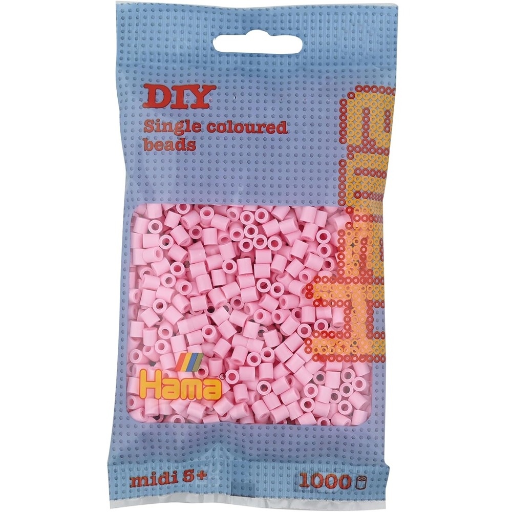 Sachet 1000 perles plastique midi mix rose tendre