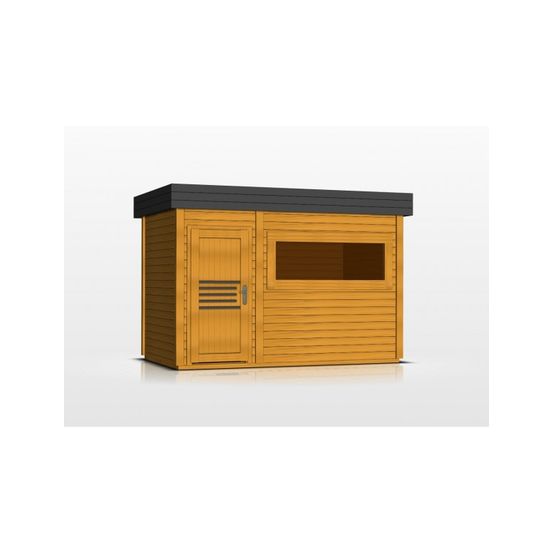 Cabine de sauna extérieur magnolia 6 places 353,8x203,8 x h.259 cm-naturel-naturel--
