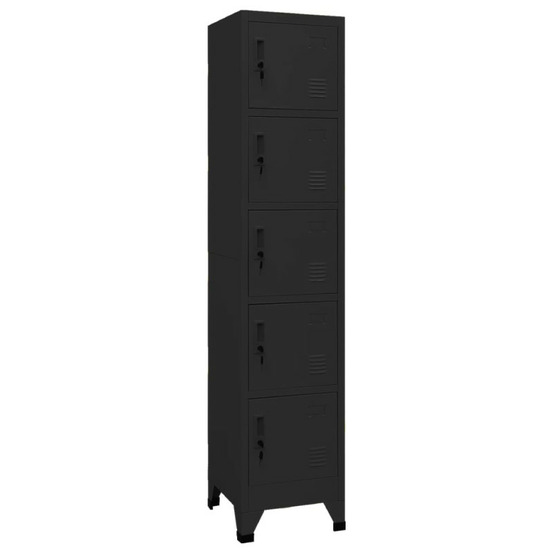 Armoire à casiers noir 38x40x180 cm acier
