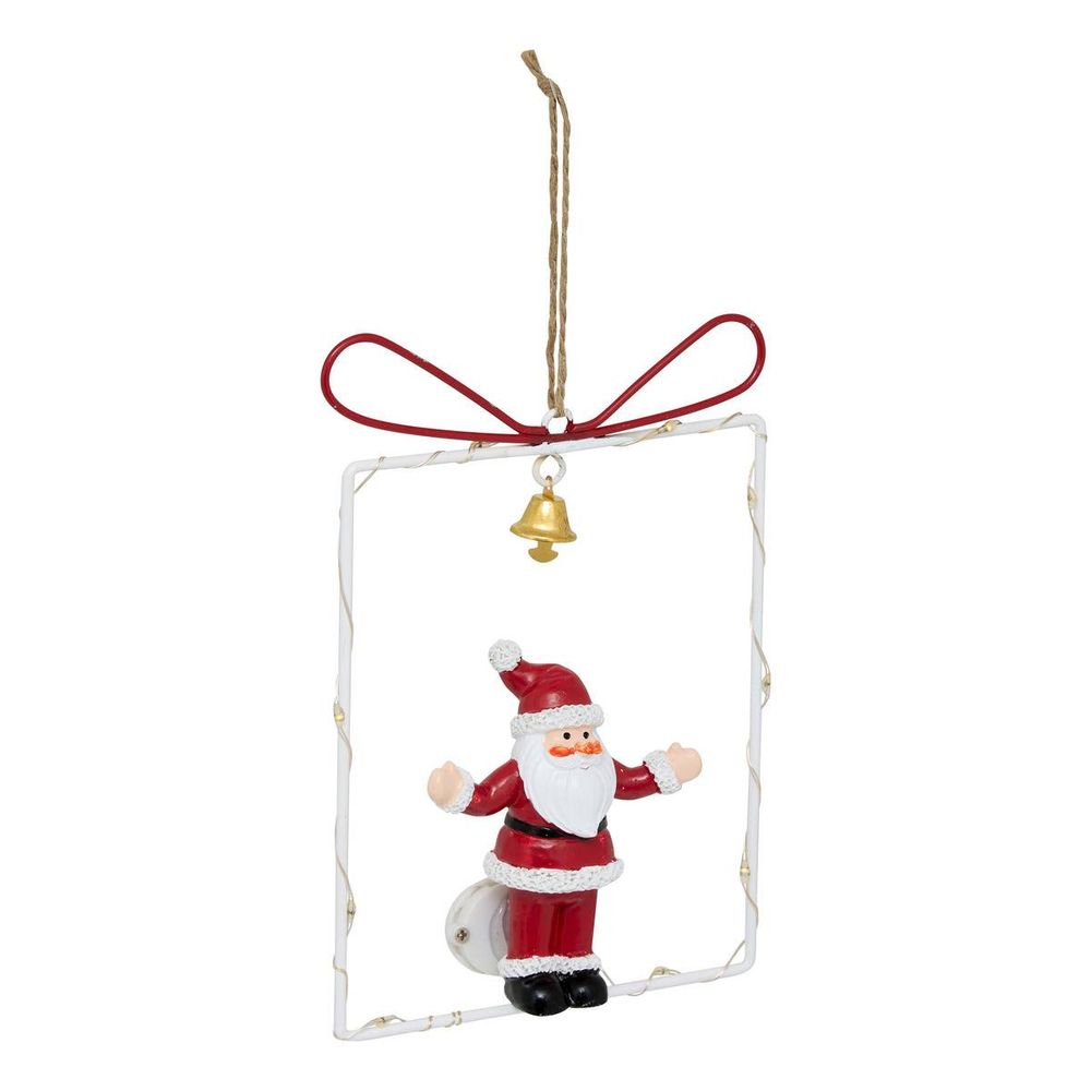 Suspension de sapin lumineuse cadeau en métal 18 cm