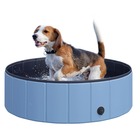 Piscine pour chien bassin pvc pliable anti-glissant facile à nettoyer diamètre 100 cm hauteur 30 cm bleu
