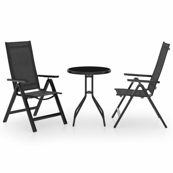 Mobilier de bistro 3 pièces noir et anthracite