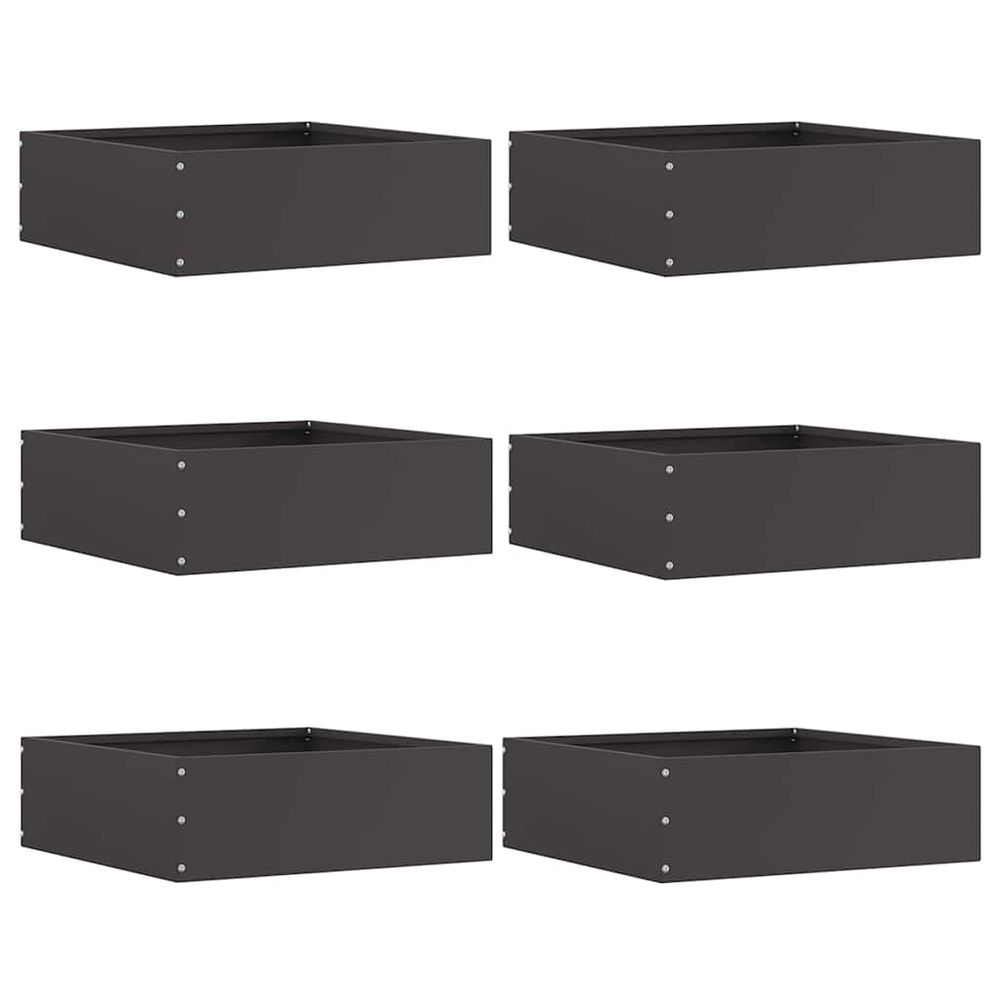 Lot bordure pelouse acier jardin délimitation carrée 40x13cm noir
