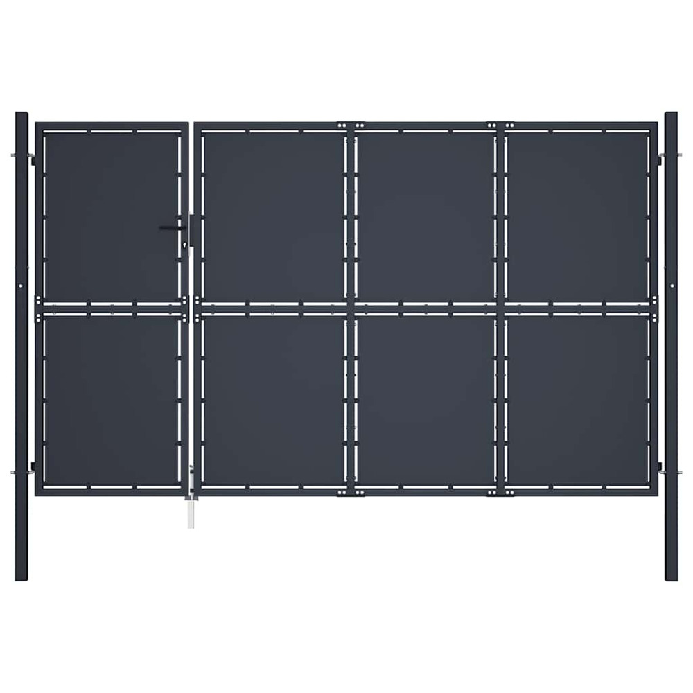 Portail de jardin en acier 350 x 175 cm anthracite
