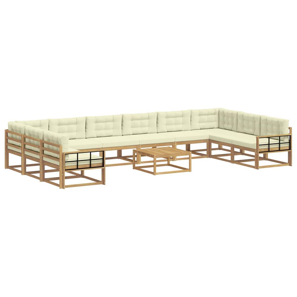 Ensemble de canapés d'extérieur 11 pc blanc et crème