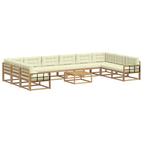 Ensemble de canapés d'extérieur 11 pc blanc et crème