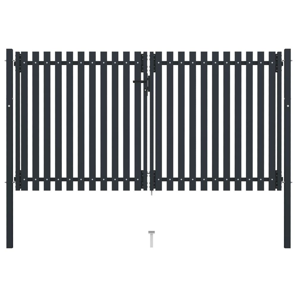 Portail double en acier 300 x 175 cm anthracite