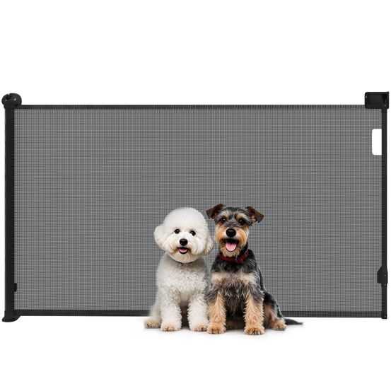 Barrière de sécurité rétractable pour chien pour portes et escaliers verrouillage automatique 149 cm noir
