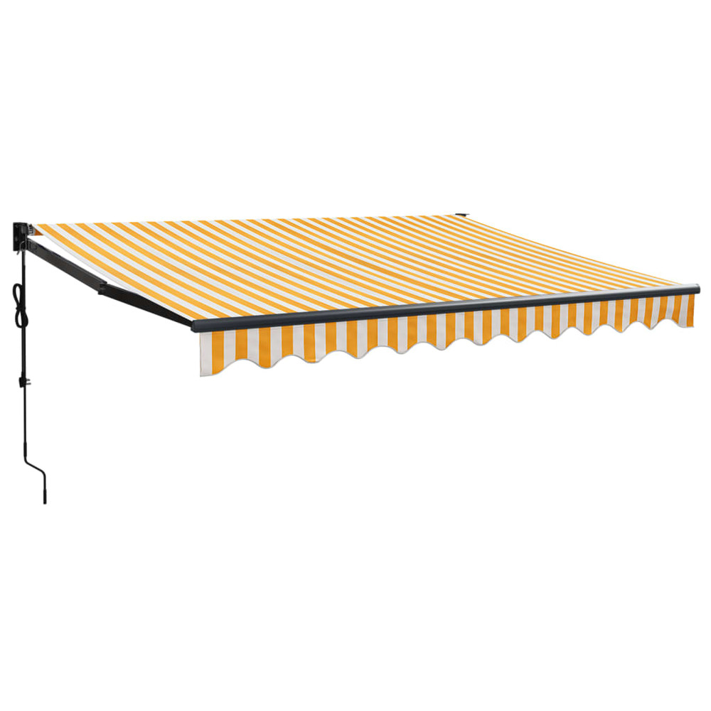 Auvent rétractable automatique jaune et blanc 3x2,5 m