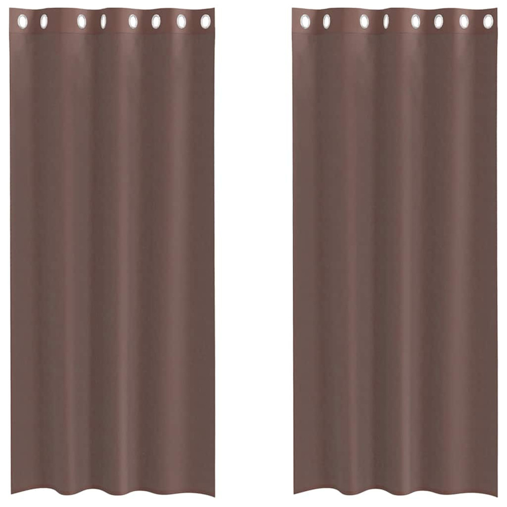 Rideaux en voile avec œillets 2 pcs marron 140x225 cm