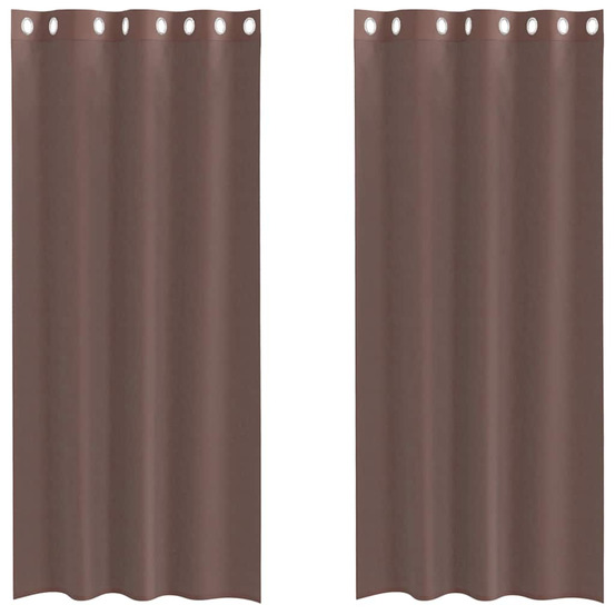 Rideaux en voile avec œillets 2 pcs marron 140x225 cm