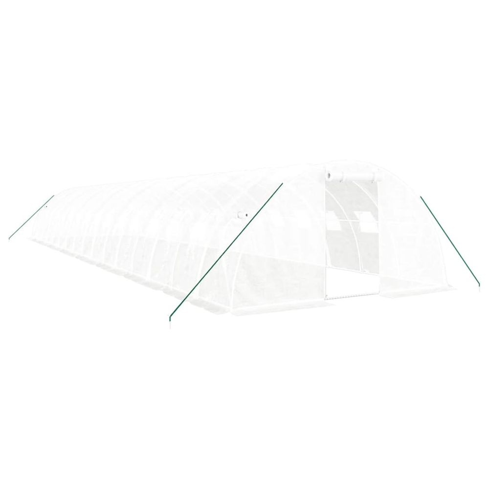 Serre avec cadre en acier blanc 64 m² 16x4x2 m