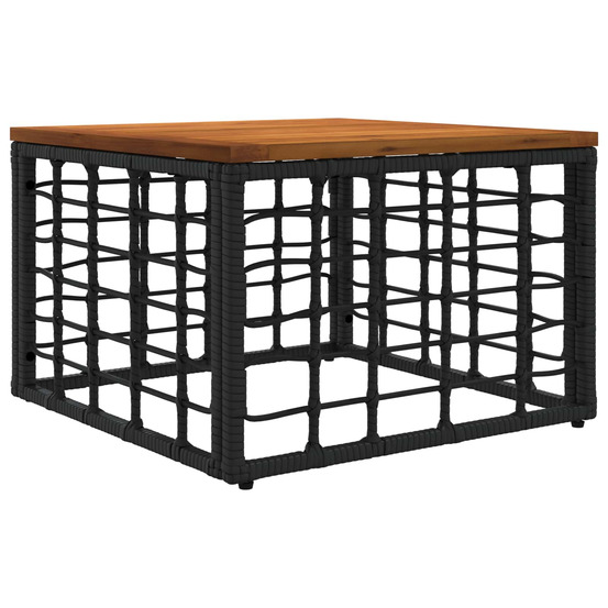 Table de jardin noir et naturel 55 x 55 x 37 cm