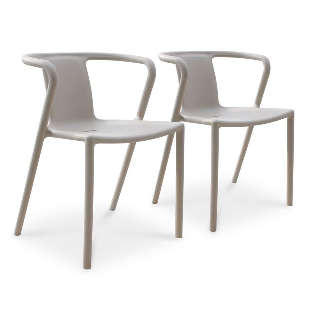 Lot de 2 fauteuils de jardin empilables 